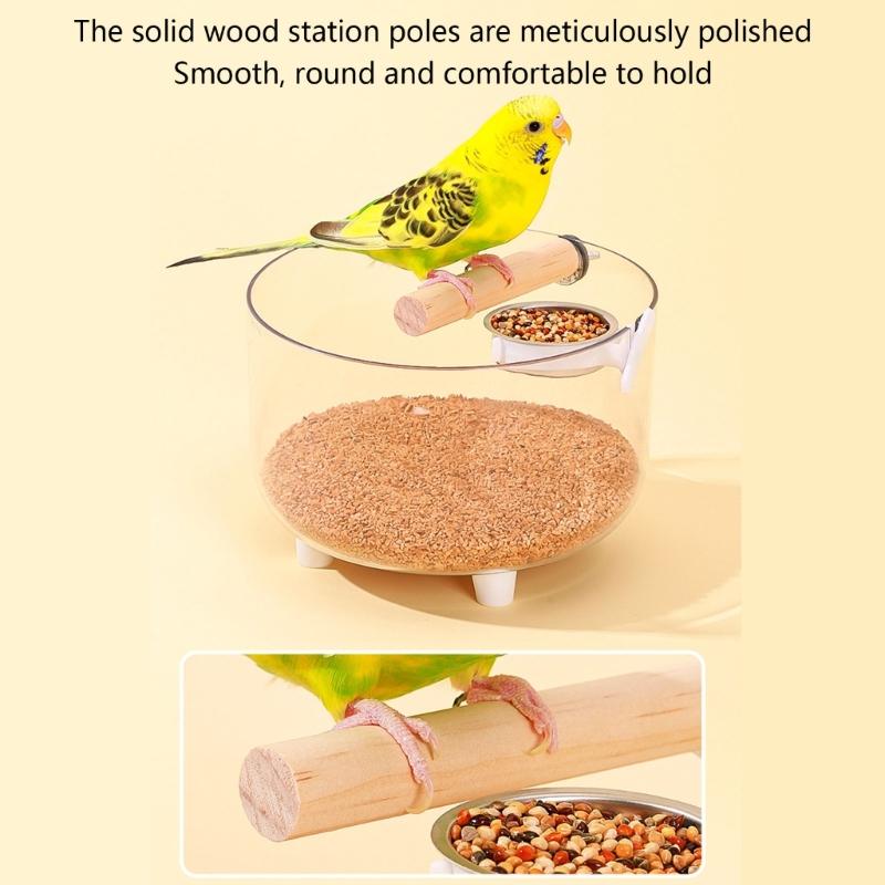 Bird Toilet Stand For Parrots Training Sett With Removable Tray Safe Substance Cage Mounting Pet Bird Accessory