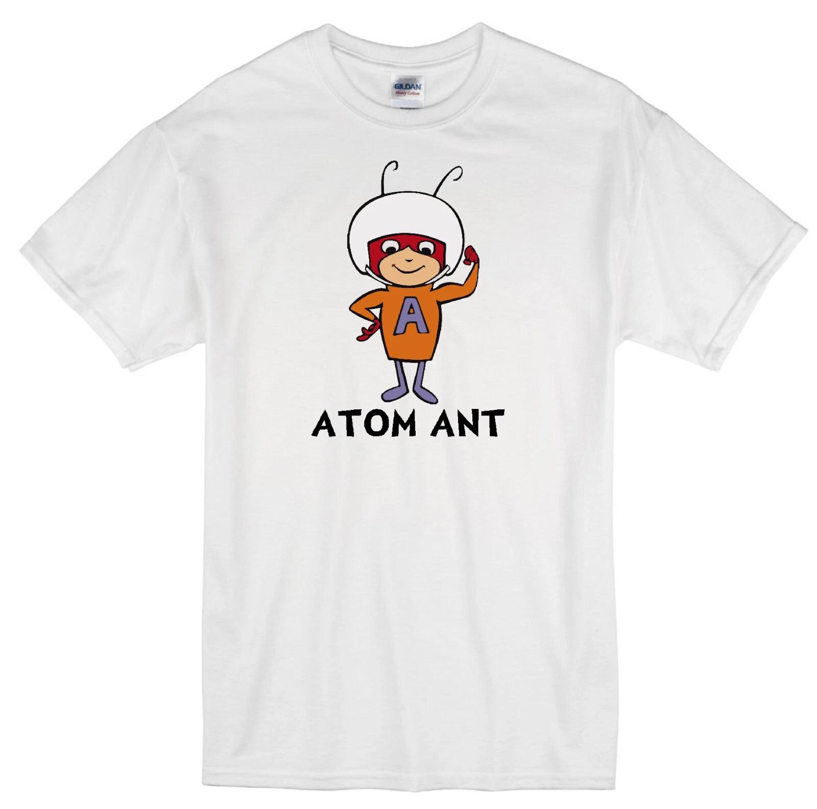ATOM ANT CARTOON SUPERHERO ANIMATION SECRET SQUIRREL TV WHITE T-shirt M