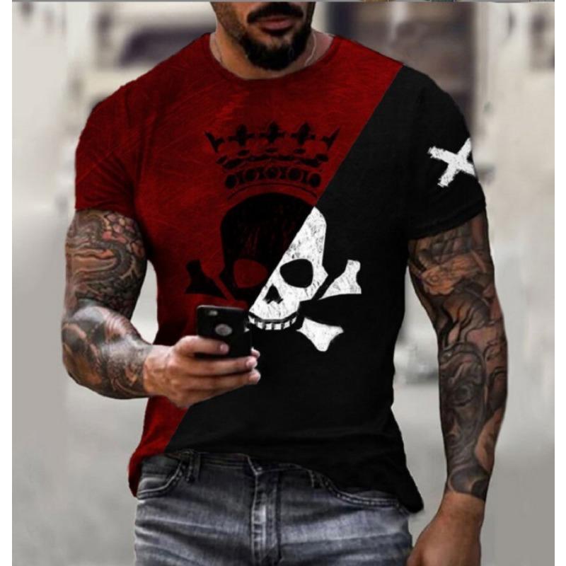 

Новая повседневная мужская футболка с короткими рукавами и 3D-принтом, свободная футболка 6XL