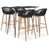 Day and Night - Day and Night High Table and Bar Stools 5 Pieces Black