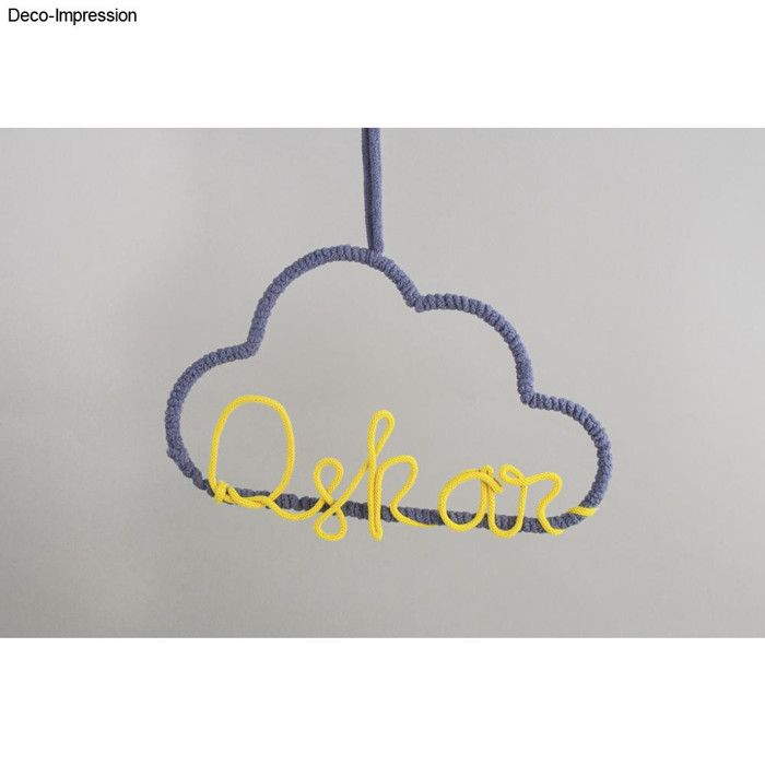 Figure décorative - Métal - Nuage - 30 x 17,5 cm - Gris - Intérieur