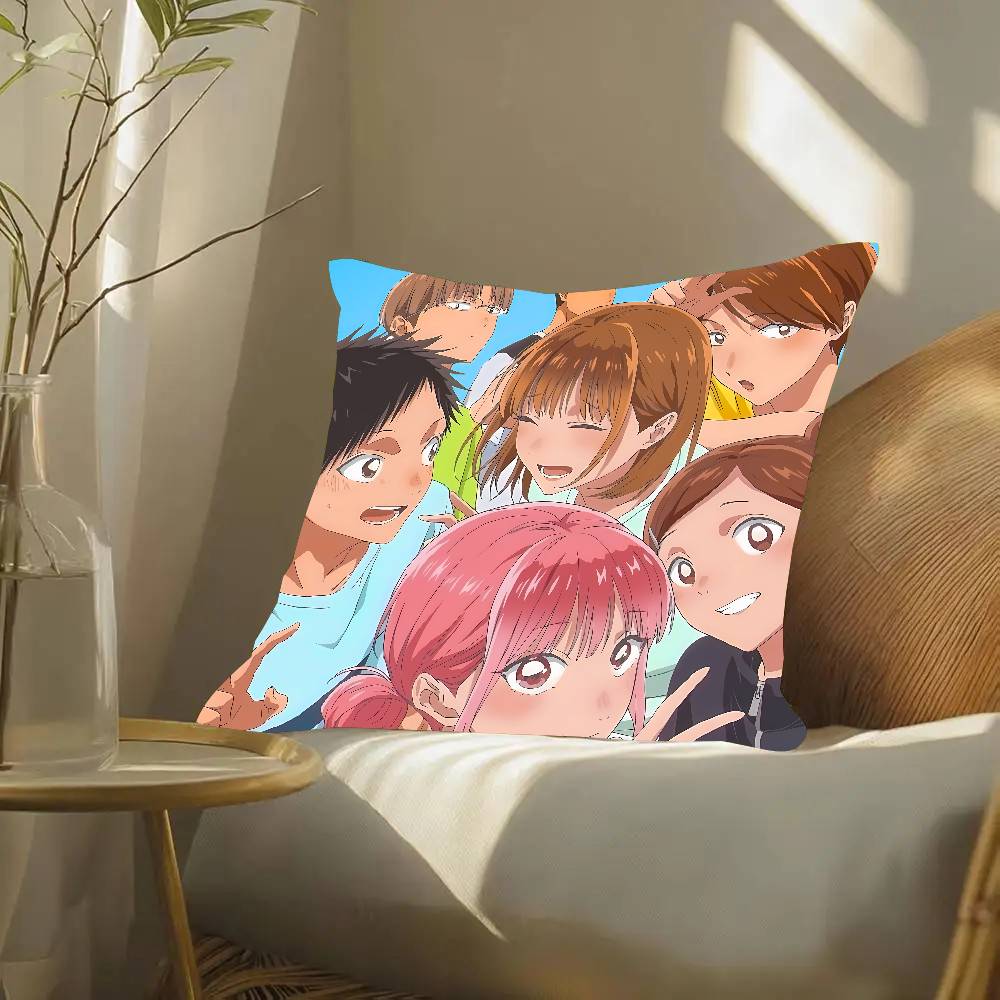 Anime Blue Box Pillow Case Fashion Square Pillowcase Bedroom Sofa Room Ins Decoration Leisure
