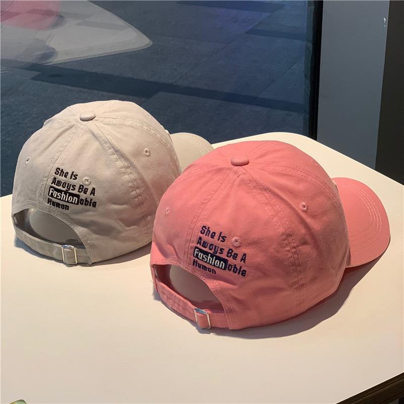 New soft top embroidered baseball cap women's spring summer sunshade sun protection cap men's trendy casual