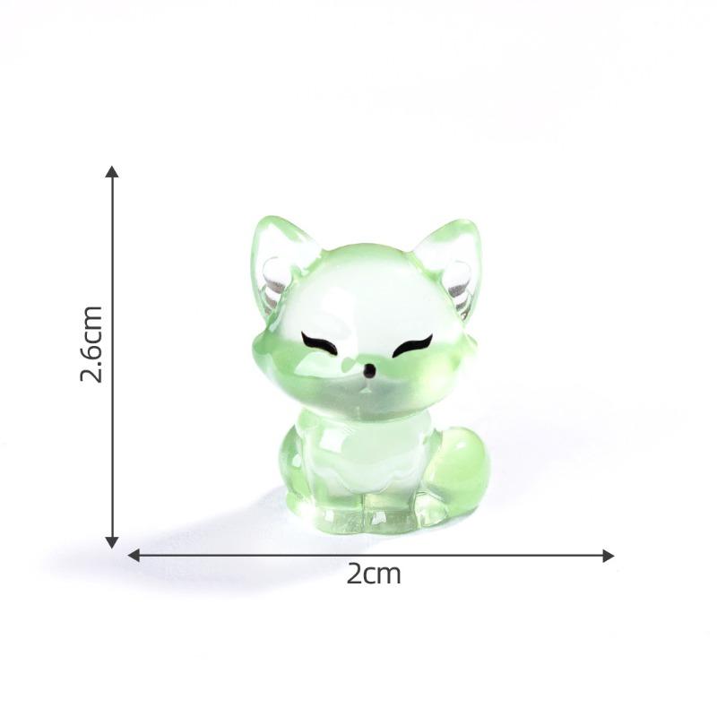 

Світна фігурка маленької лисички Декоративні аксесуари-сюрпризи Міні-настільний автомобіль Мікро-ландшафт Маленькі прикраси зелений