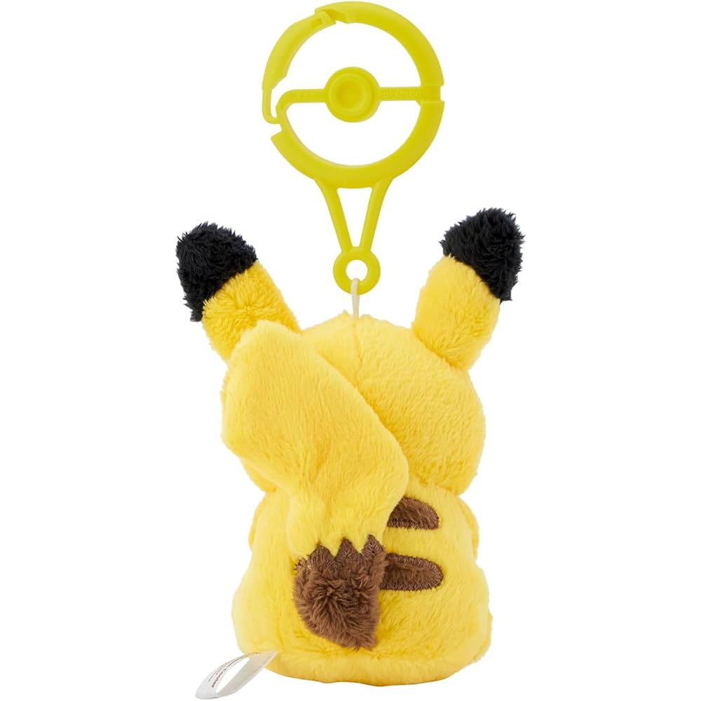 Pokemon Center Original Pikachu Mascot with Carabiner Keychain Plush Toy