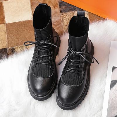 New Arrival Socks Boots Women Shoes Slim Woman Ankle Boots Fashion Round PU Motorcycle Boots 2024 Winter Elastic Punk Boots