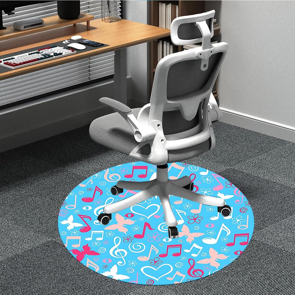 

1pc Music Notes Butterfly Chair Carpet for Office, Non-slip, Soft and Durable Office Rug for Interior Decoration, Perfect for Office yy260313041 80cm by 80cm