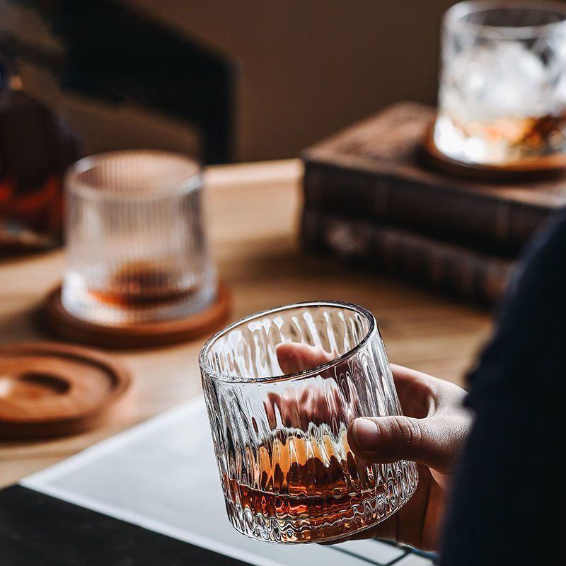 Whisky Glass Foreign Wine Glass Crystal Glass Light Luxury High-end Sophisticated Slightly Tipsy Rotating Mixing Glass Camping