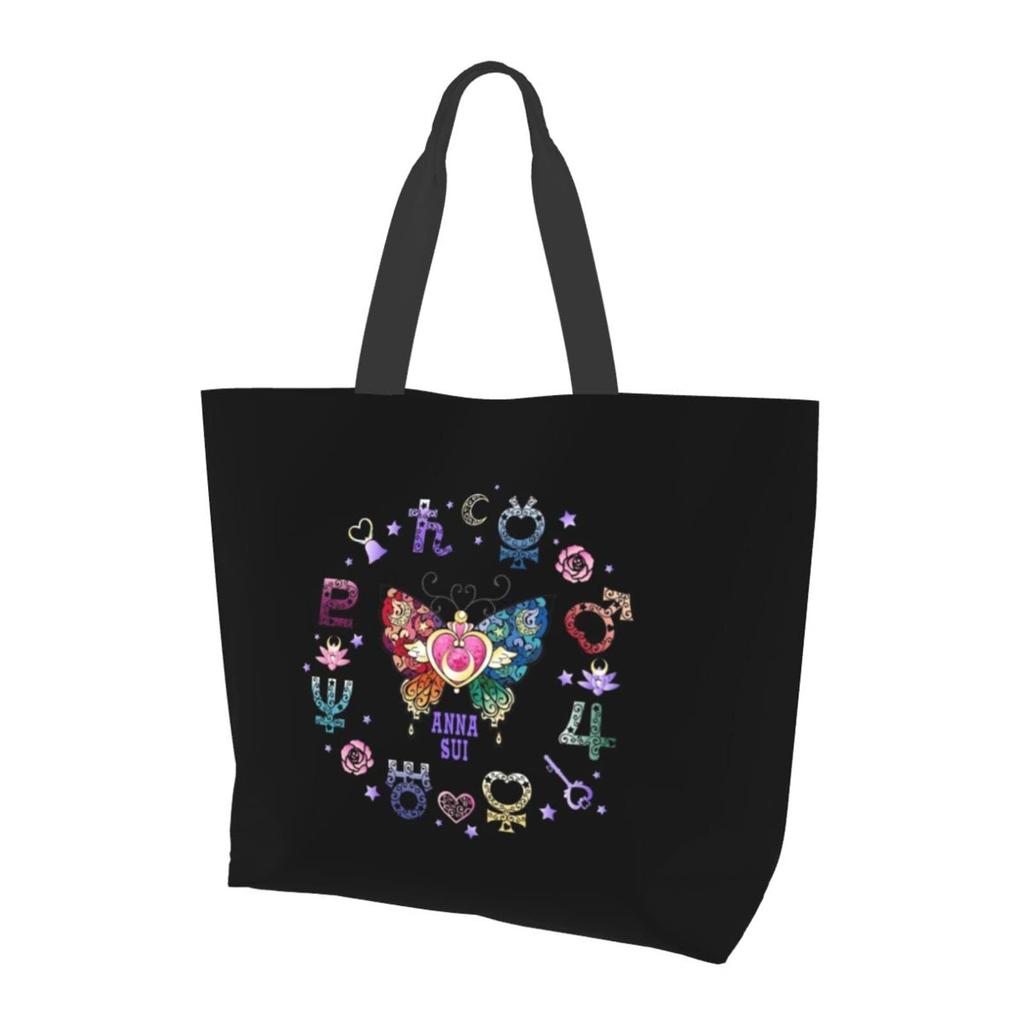 MINIER Sailor Moon Eco Tote Shoulder Large Capacity Shopping Convenience Store Foldable Storage 50cm Wide X 40cm High X 15cm Bag, Women's Bag, Bag,