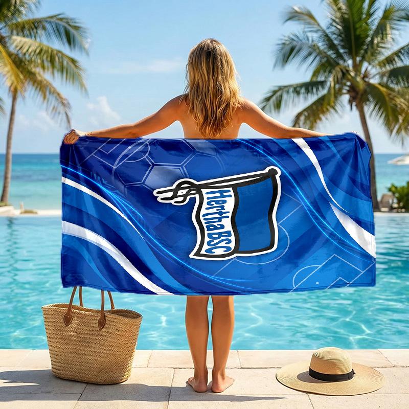 Hertha Bsc FC Print Quick Dry Beach Towel Microfiber Absorbent Portable Travel Swimming Towel