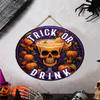 Wooden Hang Tag Trick Or Treat Halloween Sign Craft Decoration Door Hanger Wall Decor Outdoor Party Supplies Halloween Indoor