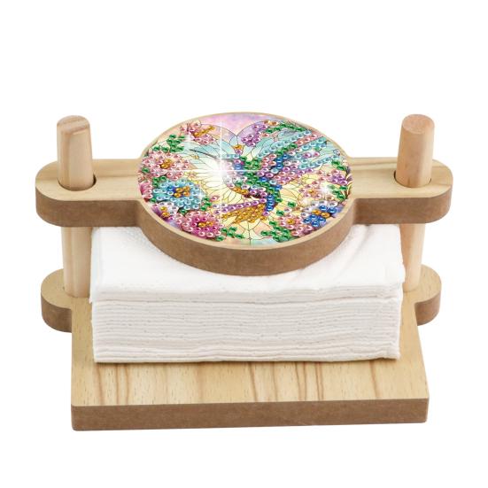 

Сделай сам держатель для бумажных полотенец Деревянный настольный держатель для салфеток Арт-проект с искусственными бриллиантами Подарок друзьям Семье Развлечение Домашний декор D