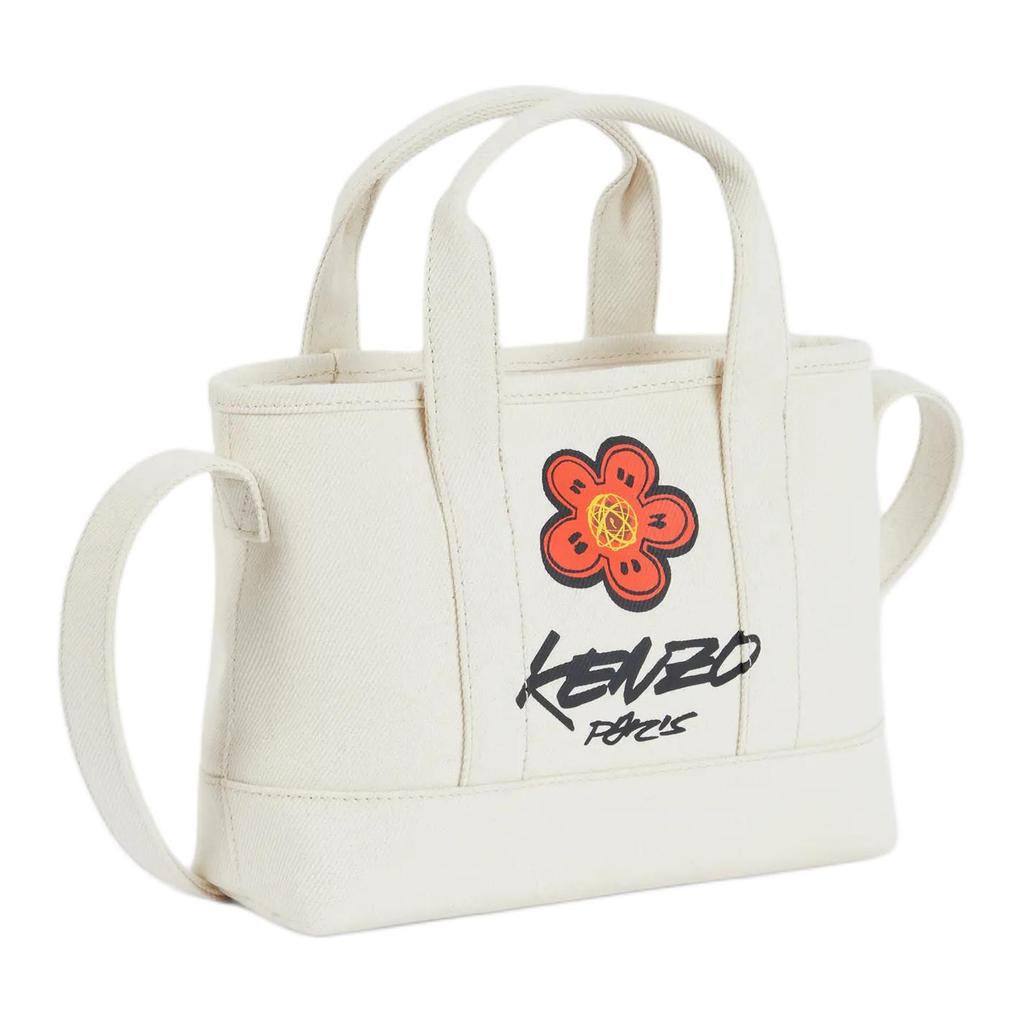Kenzo X Futura 2000 Collaboration Floral Pattern Design Fabric Tote Bag Unisex Tote Bags Light-Brown FF68SA910F36-03