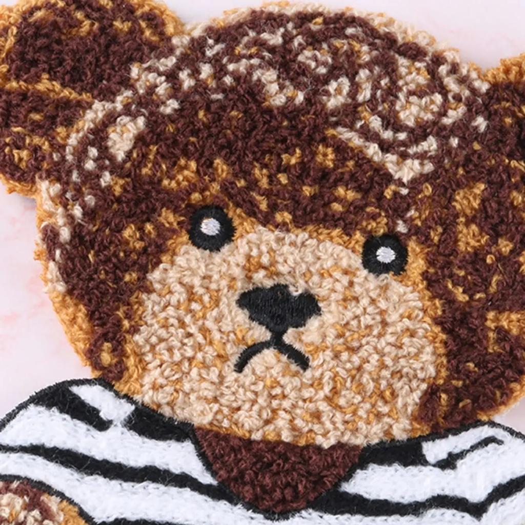 1 Stück/2 Stück Handtuch Niedlicher Bär Stickerei Aufnäher Bekleidungszubehör Bär Stoffetikett Ohne Kleber auf der Rückseite Für Jacken Aufnäher zum Aufnähen