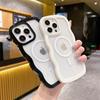 The new ins is suitable for Apple 17Promax wave mobile phone case, transparent magnetic case, iPhone16Pro protective case.