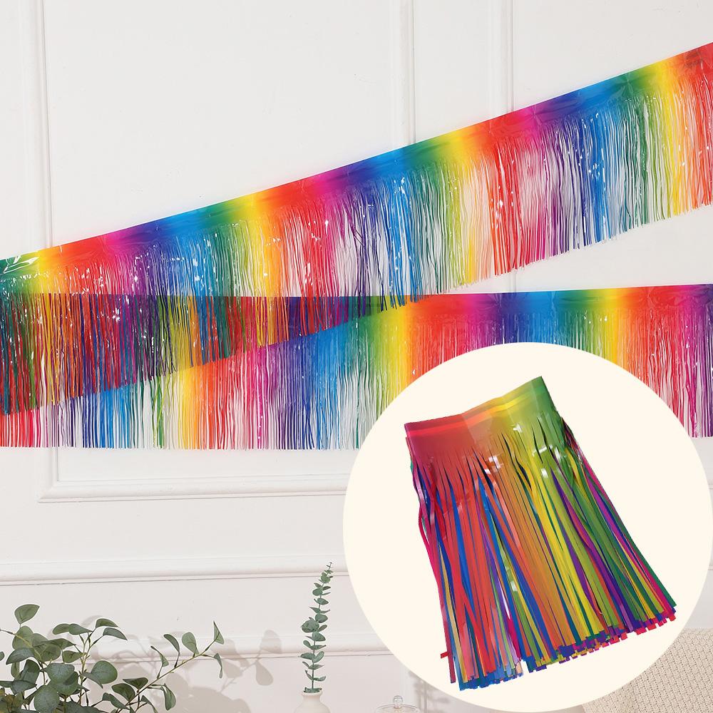 Premium Foil Fringe Tinsel Garland Creative 2M 4 Layers Foil Banner Birthday Party Wedding Decoration Christmas Home Wall Decor