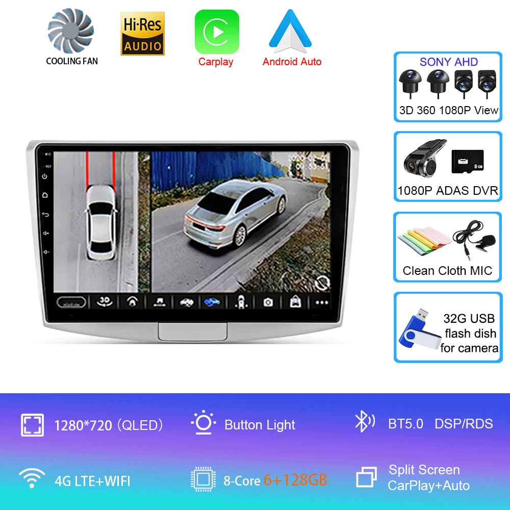 Radio auto Android 14 Carplay pentru Volkswagen VW Passat B6 B7 B8 CC 2007-2021, navigație GPS, player multimedia, WiFi + 4G stereo, BT