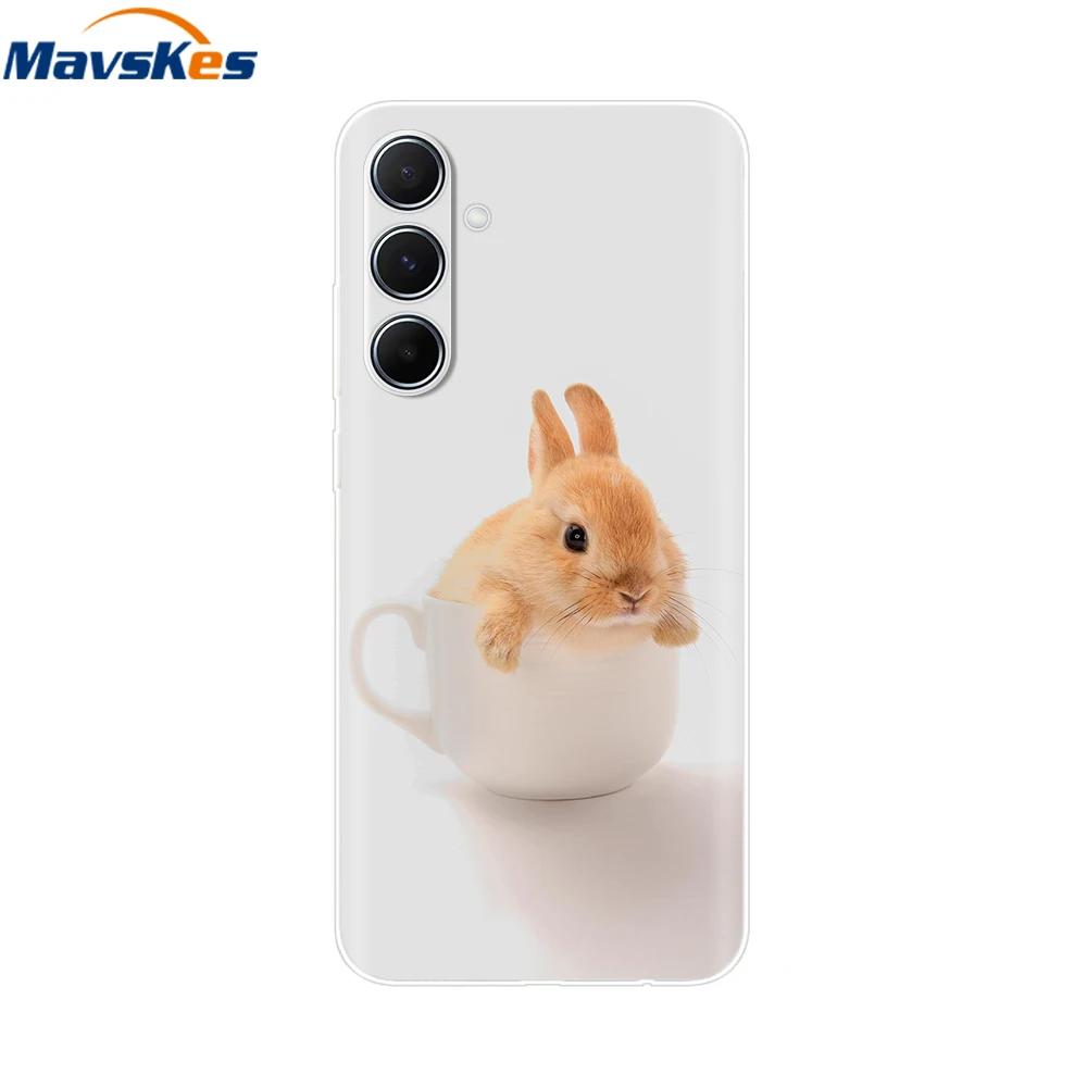 For Samsung Galaxy M35 M55 Case Cute Flower Soft Silicone Back Cover for Coque Samsung M 55 M 35 5G Phone Cover Fundas Shells