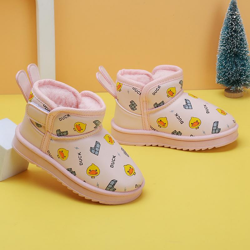 

Snow Boots for Boys, Waterproof Cotton Shoes with Soft Soles, Girls Fleece-lined Shoes 25 рожевий