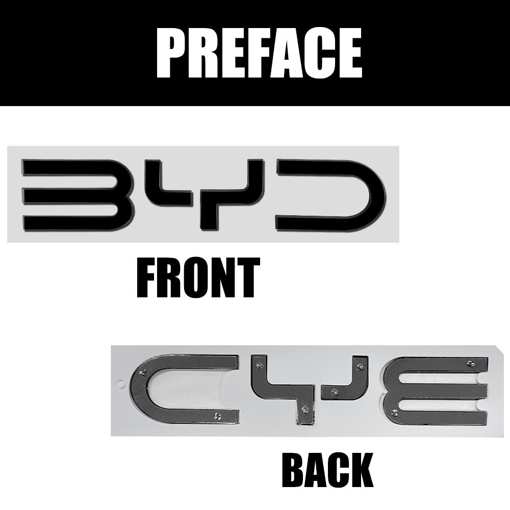 

Car Hood Front Bonnet Grill Trunk Badge Cover Sticker Decoration For BYD Atto 3 Yuan Plus Song Plus Seal Seagull Dolphin Sealion