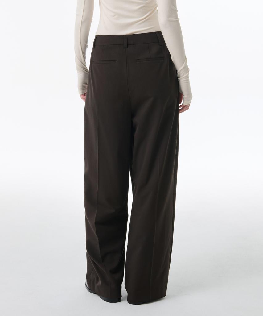 MUSINSA STANDARD WOMAN Women'S Wide Wrap Slacks [Dark Brown]