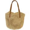 Hand-woven Straw Woven Bag for Women on The Beach Vacation Beach Woven Bag Large Capacity Commuting One-shoulder Tote Bag