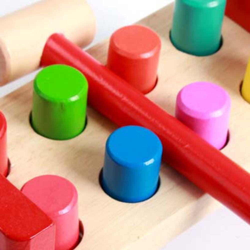Fine Motor Training Wooden Hammer Toy Color Cognition Early Education Toy Montessori Toy  Preschool