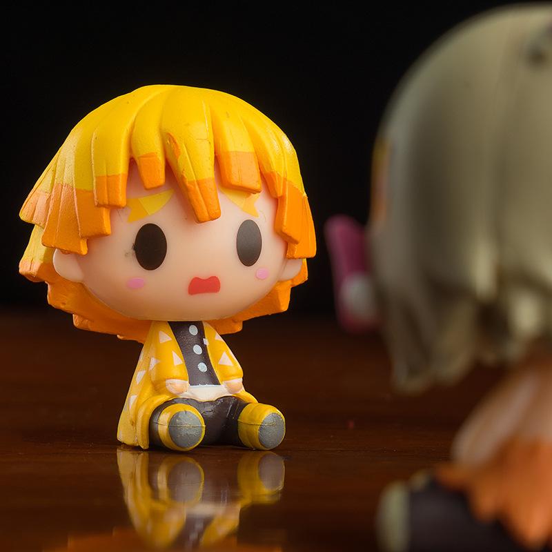 4 Stück/Set Demon Slayer Kamado Tanjirou Nezuko Agatsuma Zenitsu Actionfigur Niedliches Anime-Modell PVC-Statue Sammlerstücke Spielzeug Geschenke