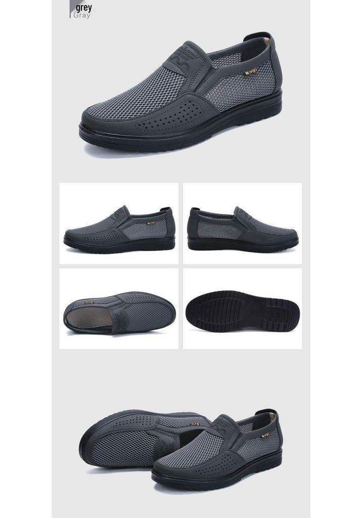 Herren Sommerschuhe aus atmungsaktivem Netzgewebe für mittlere und ältere Menschen - Weiche Sohle, Lässig, Bequem, Vaterschuhe