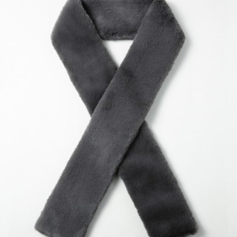 LALA Fur Long Scarf - Grey