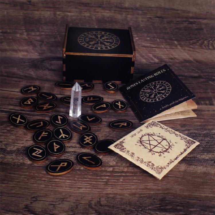 Solid Wood Runes for Divinations Witchcrafts Woodcut Oracles of Nordic Mythology
