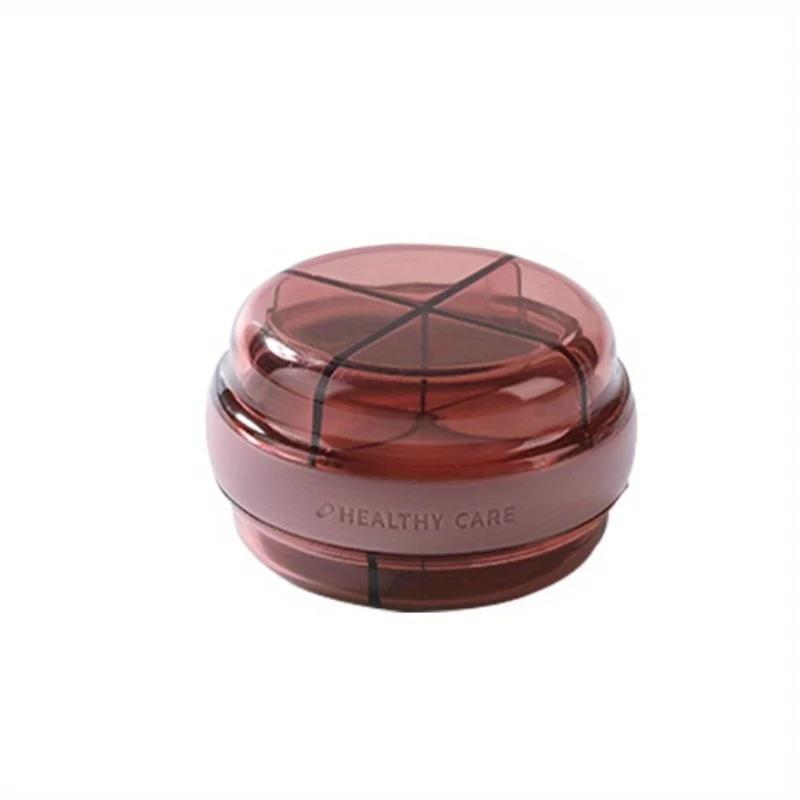 

1PC Portable Pill Box, Household Moisture-proof Four-color Classification Divided Pill Carry-on Storage Box красный