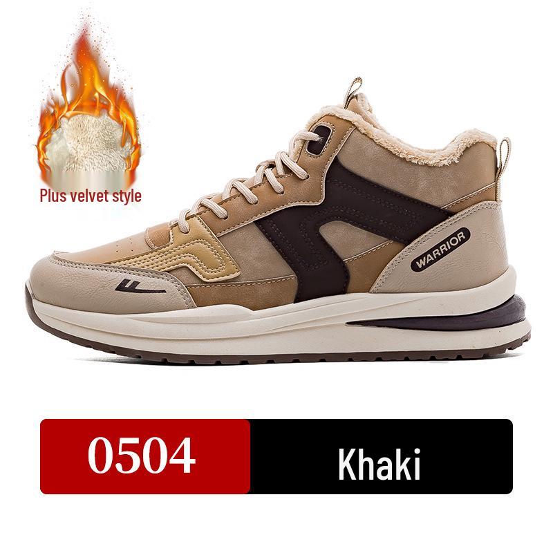 Warrior Men s 2025 Winter Double-Layer Cotton Versatile Fashion Casual Shoes with Plus Velvet Thickened Design. Size 43 110