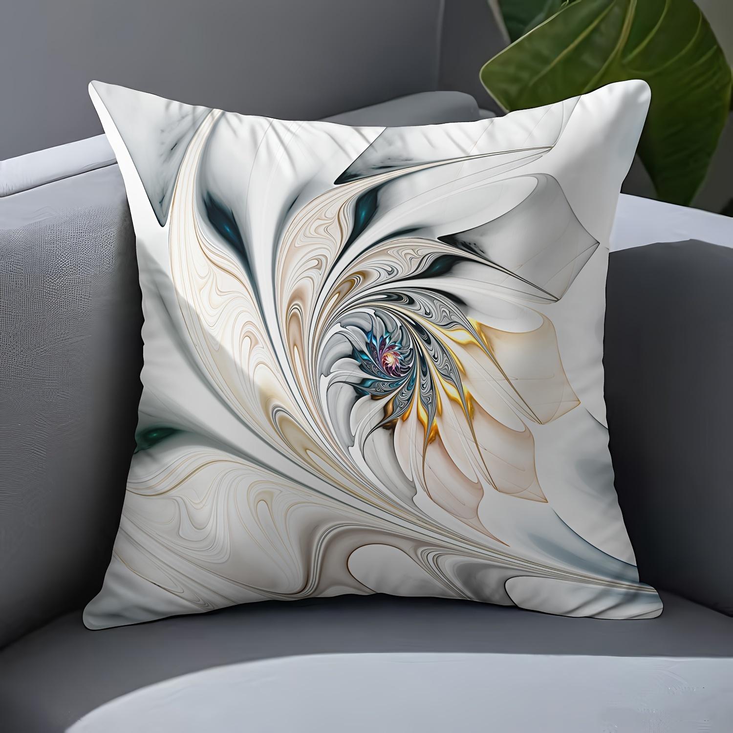 Abstract Mandala Ink Wash Texture DoubleSided Throw Pillow Covers Minimalist Art Decor Cushion Cases for Living Room 40X40CM