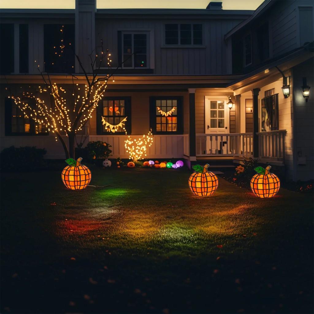 Patch Dýně Pryskyřičné Světlo, 6,5 palce Faux Vitrážová Stolní Lampa, Halloweenská Podzimní Dekorace, Zásuvné Noční Světlo Pro Domov, Dárek