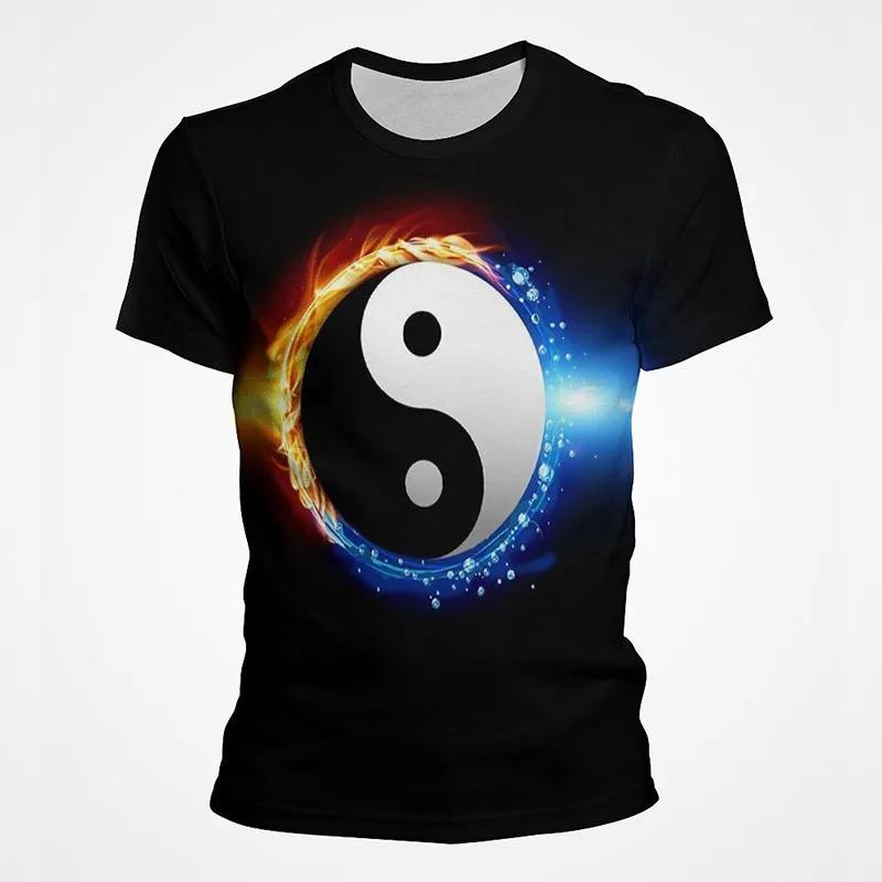 2025 Sommar Dam Herr 3D-tryckt T-shirt Yin Yang Skvaller Punkstil T-shirt BarnCool Toppar Tee