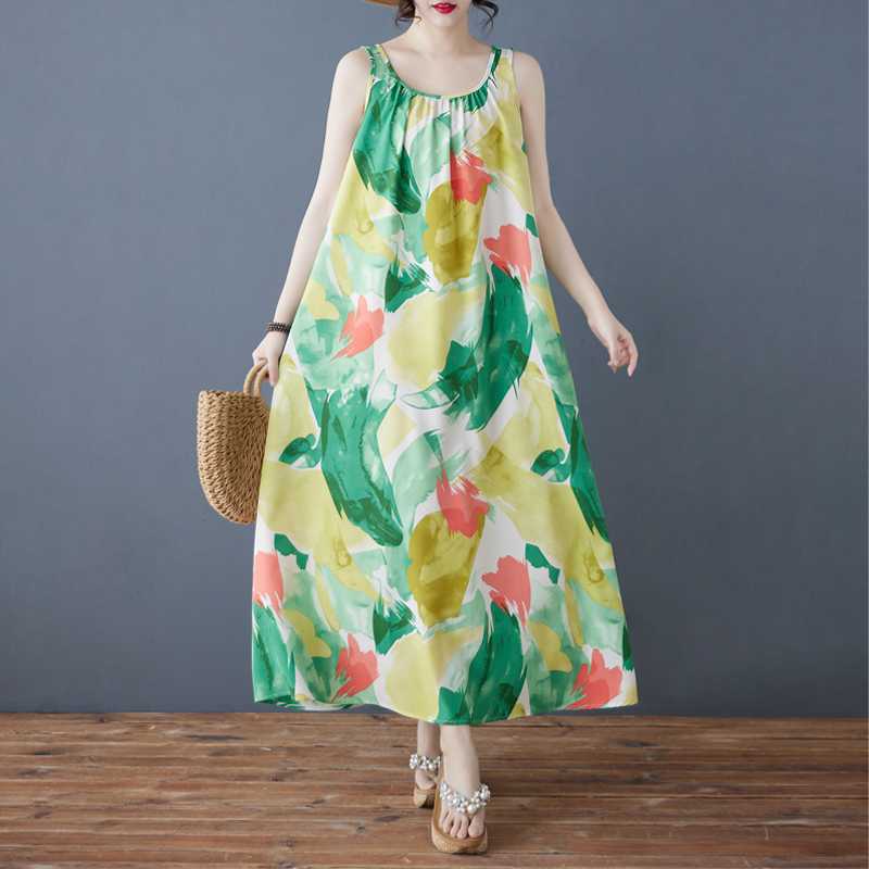Fashionable Women's Sleeveless Mid Length Dress