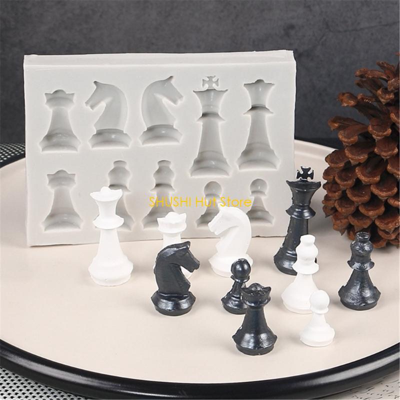 3D International Chess Silicone Mold Baking Tools for DIY Crafts Decorations D57B