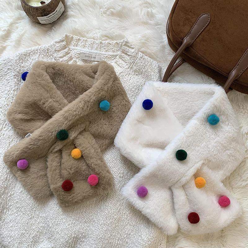 Christmas scarf scarf winter warm new velvet thickened warm fluffy scarf scarf