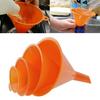 4Pcs/Set Plastic Funnels Pour Oil Fuel Petrol Hopper Kitchen Car Refueling Tool