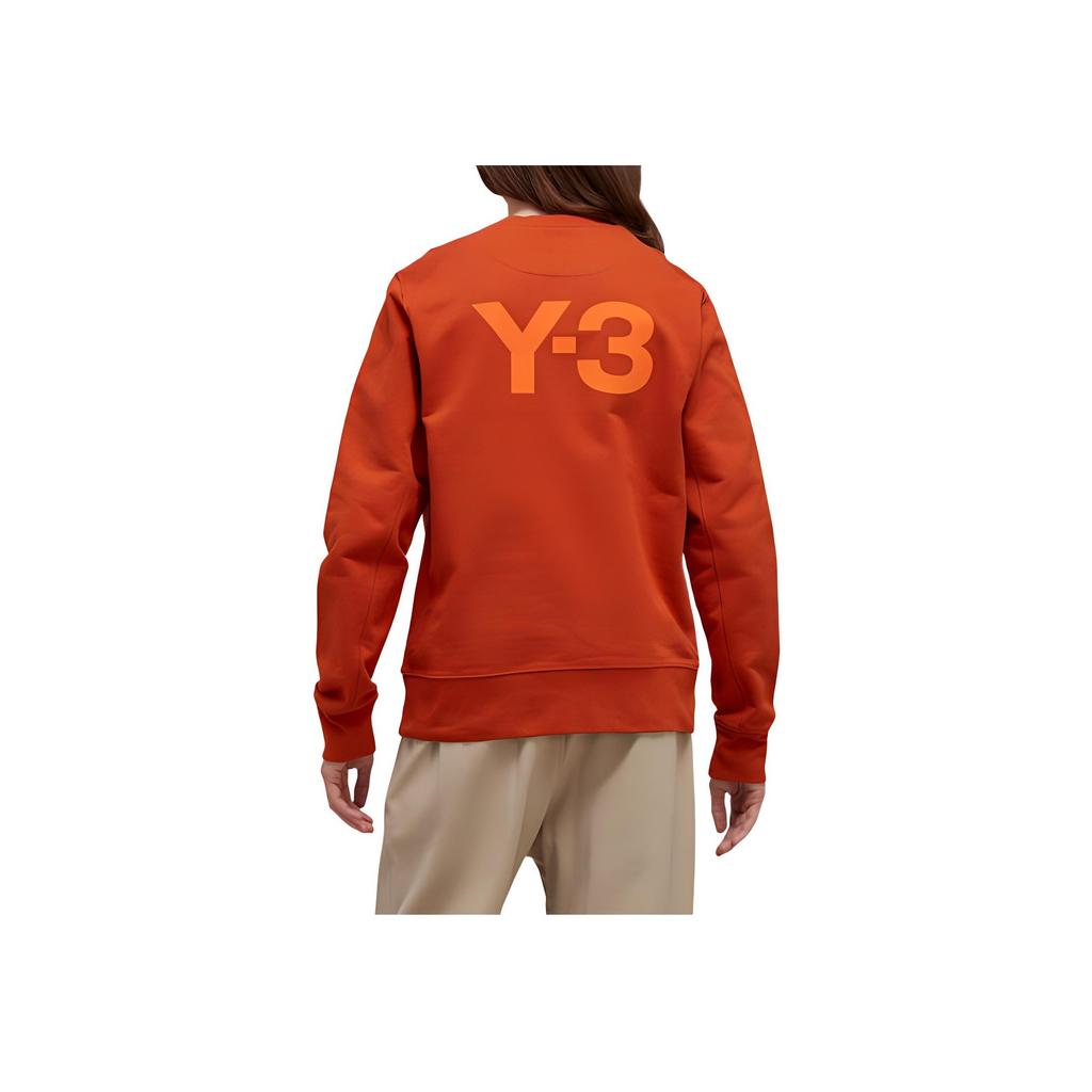 Y-3 FW22 Solid Color Large Logo Crew Neck Sweatshirt Men Sweatshirt Fox-Red HT2294