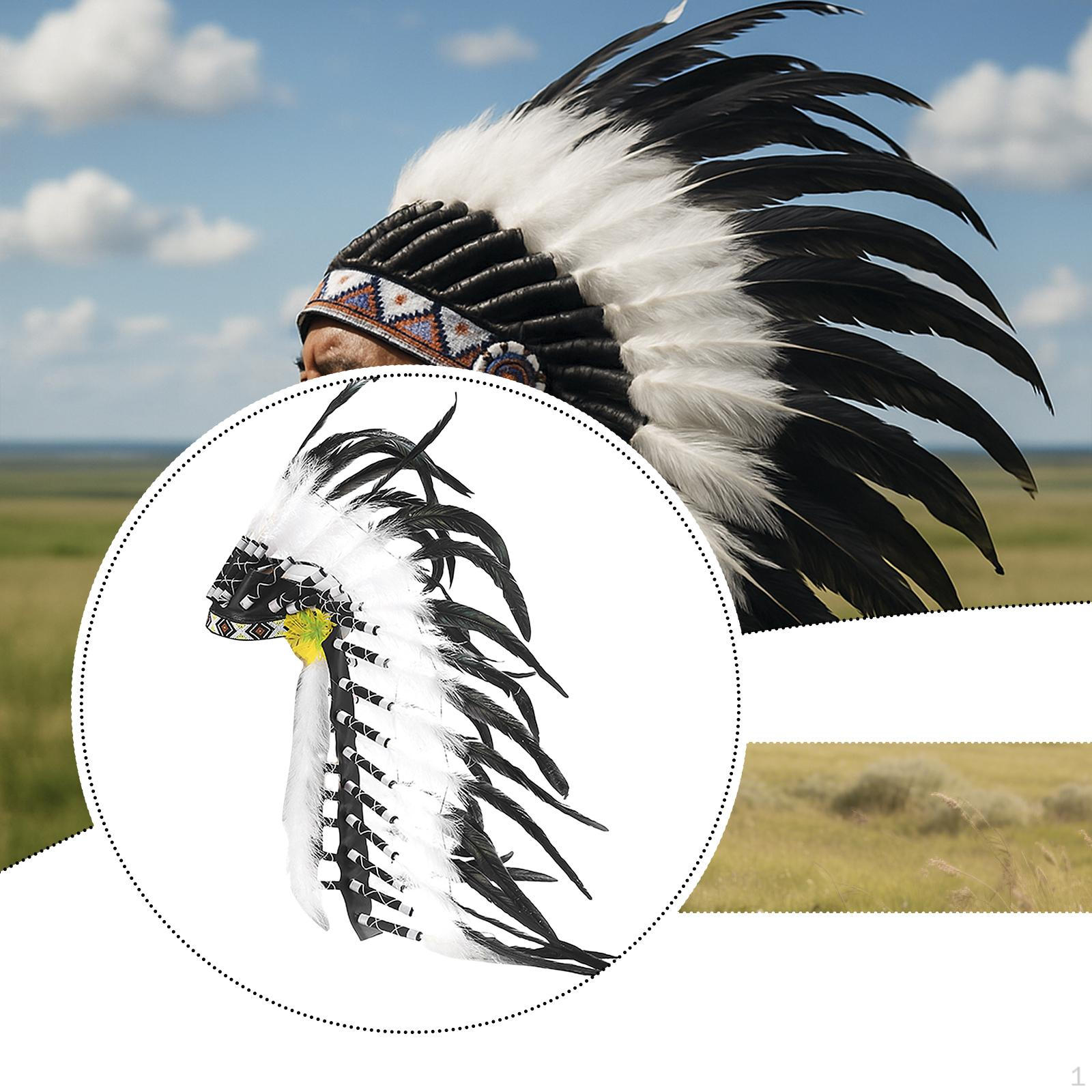 

Индейский головной убор вождя Искусственное перо Фотореквизит для взрослых Декоративный костюм