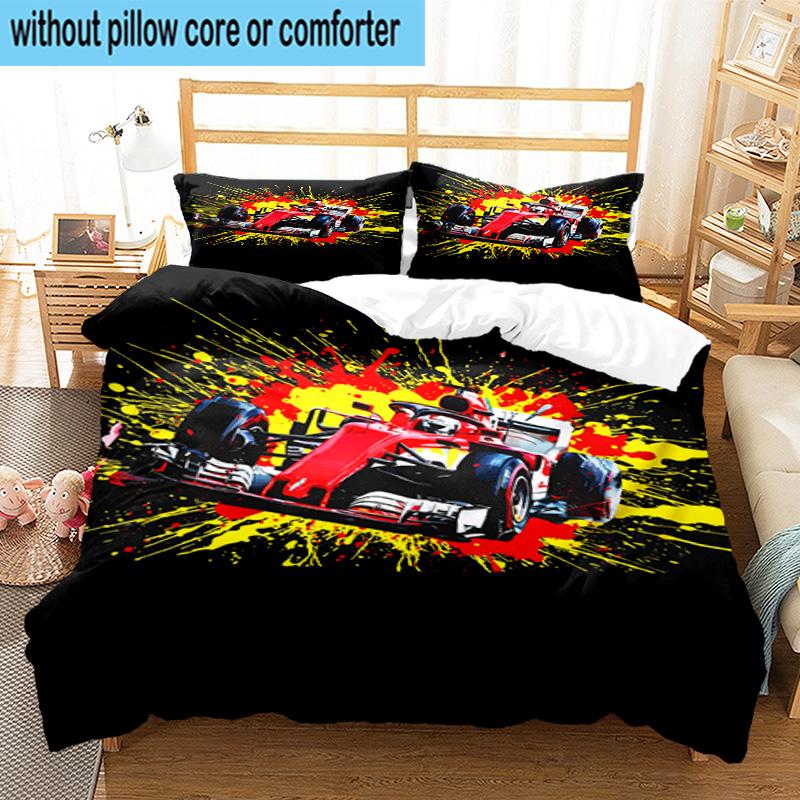 Electric Monster Truck Art 3pcs Bedding,Including 1pc Duvet Cover And 2pcs Pillowcases Perfect for Christmas,Ideal for Bedroom, Dormitory