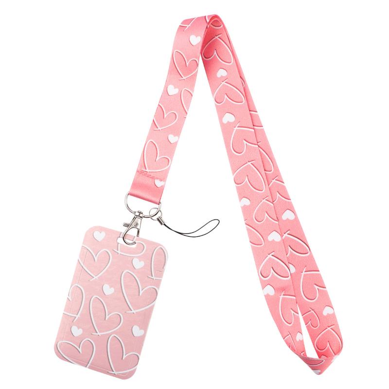 Heart Credential Holder Minimalist Style Lanyards For Key Neck Strap For Card Badge Gym Keychain Keyring Accessories Gifts