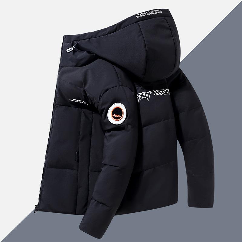 

New winter clothing gradual change short men s and women s trend hooded thickened S чорний