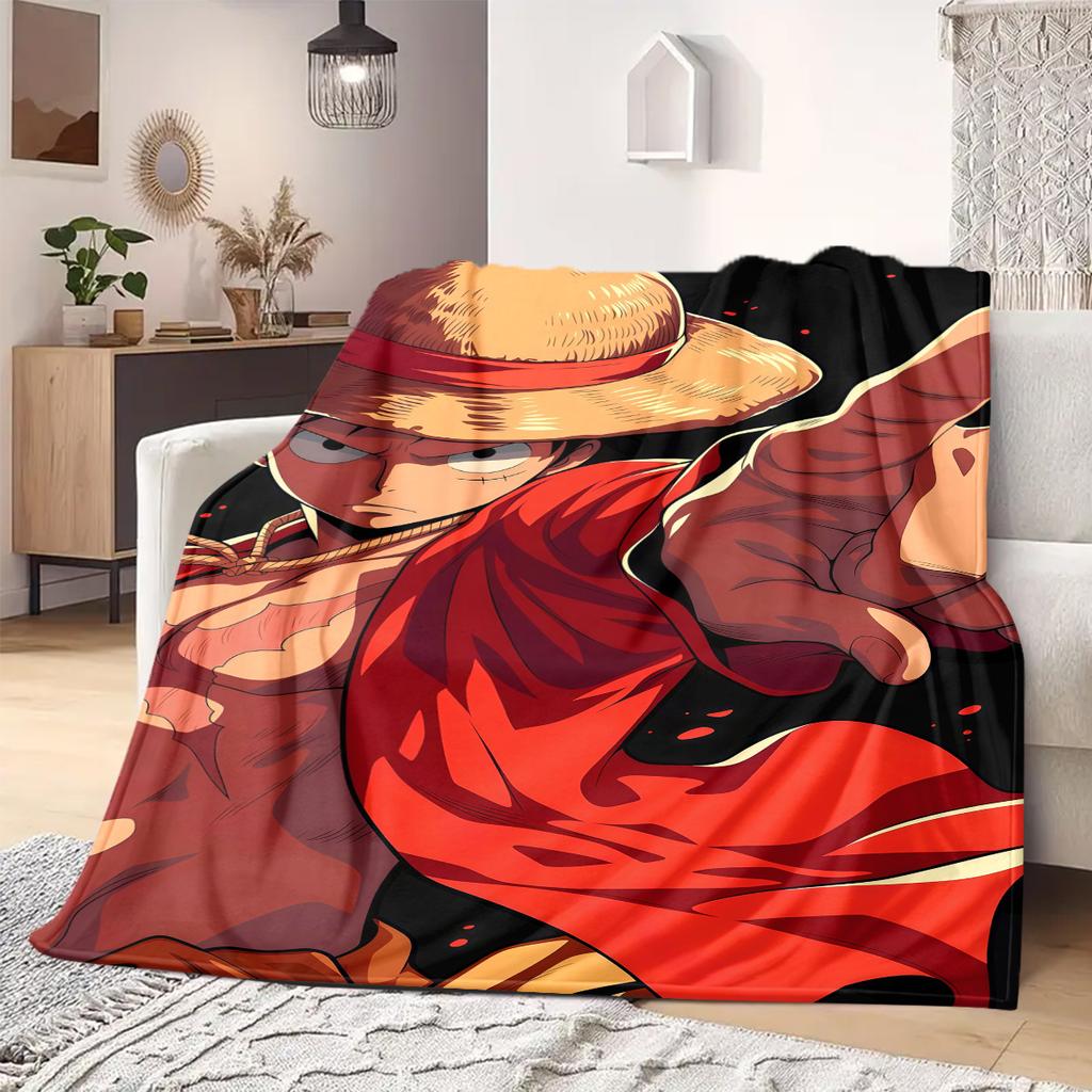 Luffy D Print Blanket Warm Comfortable Flannel Blanket Suitable for Bedrooms,Sofas, Beds,Chairs,Travel -QIAO48