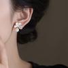 Oil Drop Pearl Flower Earrings Retro Temperament Stud Earrings Niche Light Luxury High-end Earrings Women