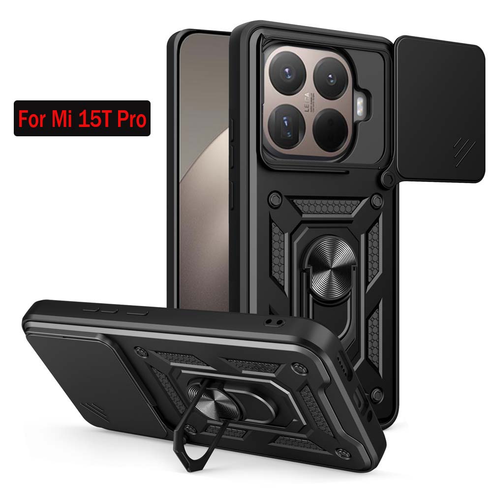 Shockproof Armor Case For Xiaomi Mi 15T Pro Car Holder Phone Cover for Mi 14T Pro 14T Camera Lens Protection Fundas