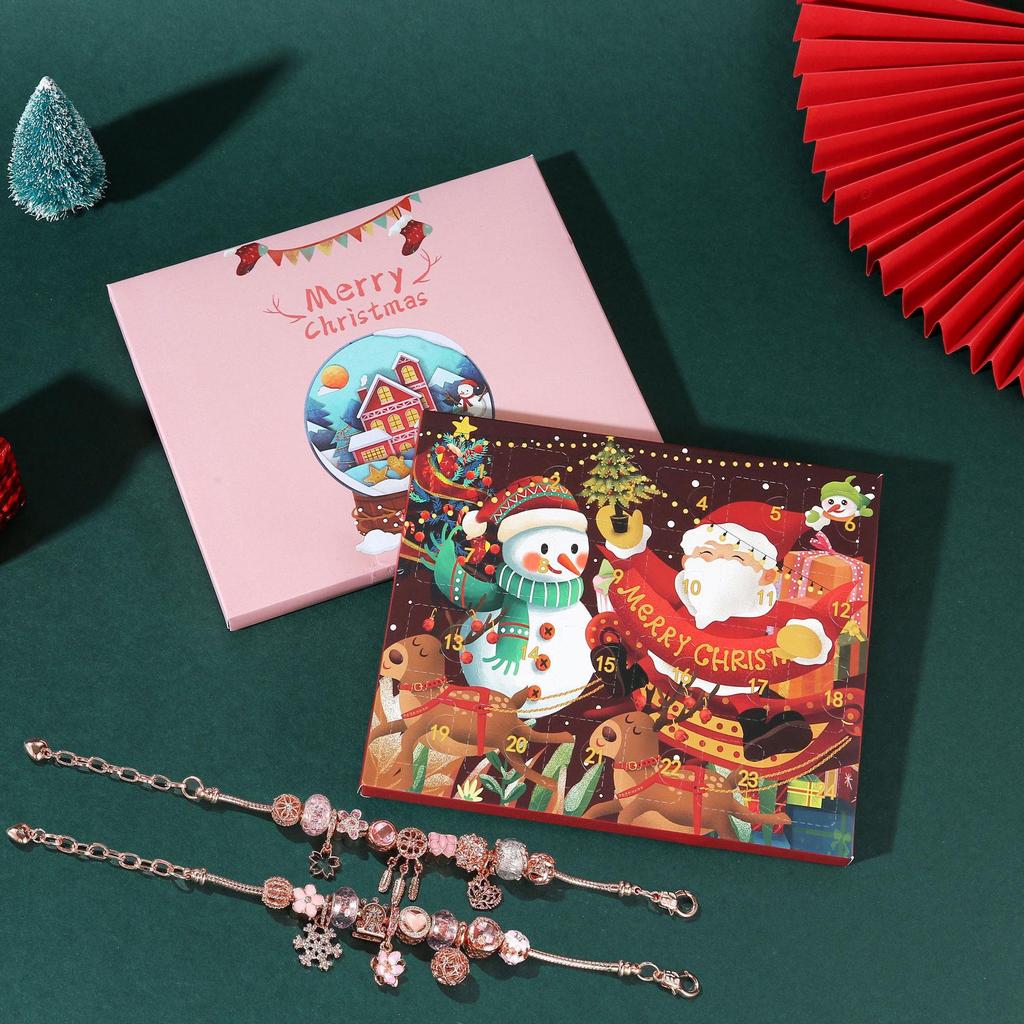 DIY Beaded Bracelet Advent Calendar: Rose Gold Jewelry for Christmas, New Year, Valentine's Day Gifts