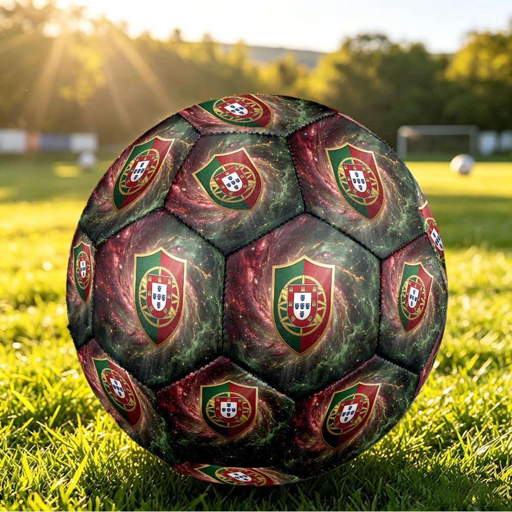 Portugal Football Printed Size 5 Soccer Ball Wear Resistant Standard Adult Training Football Fan Gift for Indoor Outdoor Match Sports